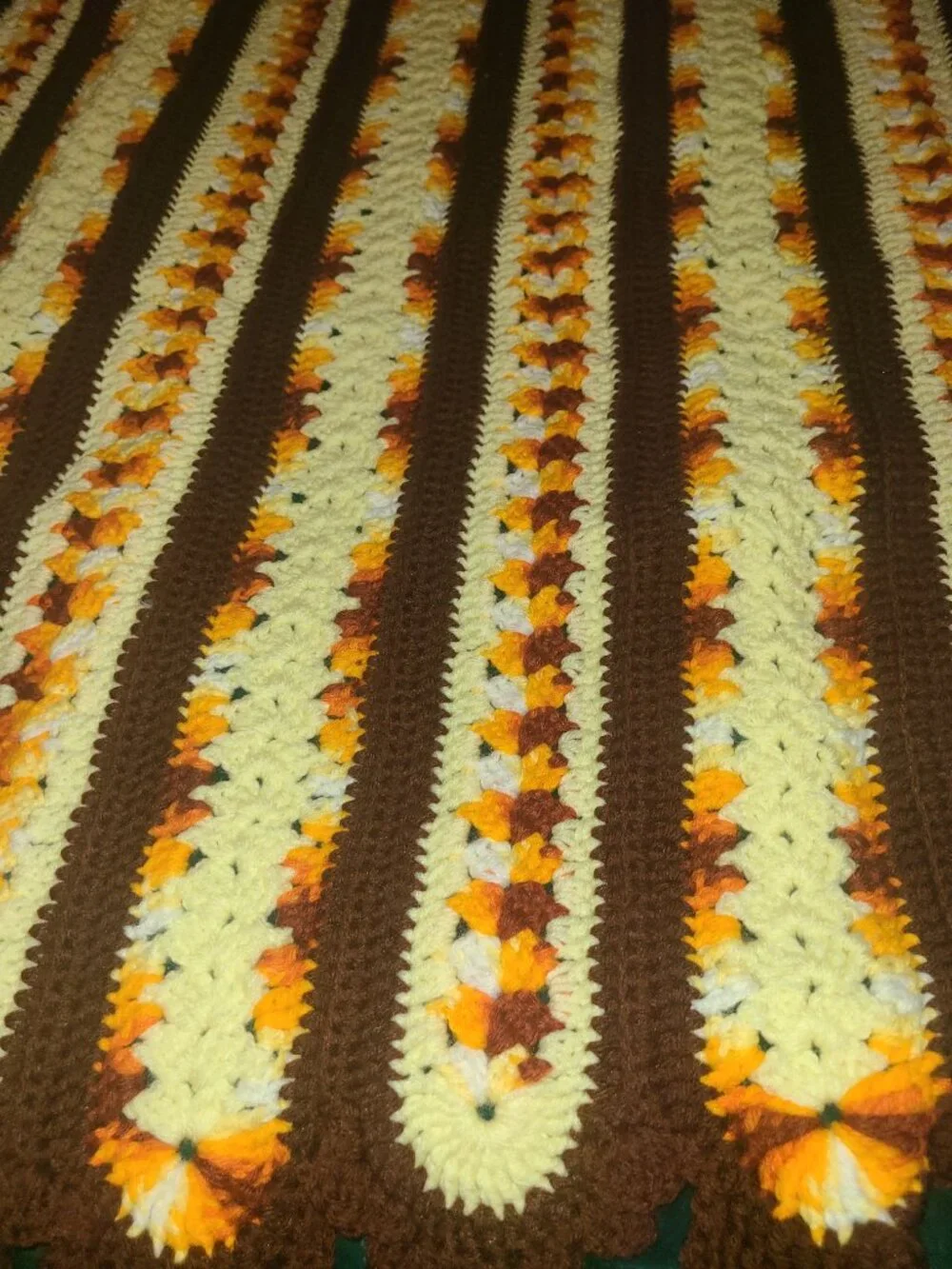 VTG 70's NEW Crochet Afghan Blanket Throw 68